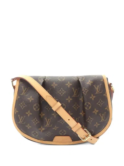Pre-owned Louis Vuitton 2011 Pm Menilmontant Shoulder Bag In Brown