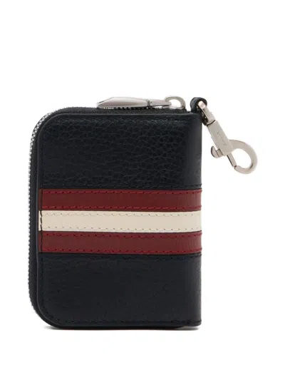 Bally Grained-leather Key Holder In Black