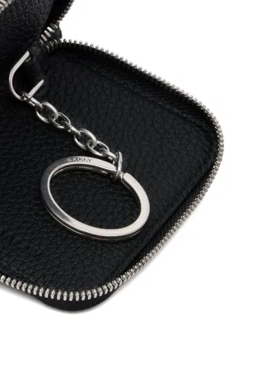 Bally Grained-leather Key Holder In Black