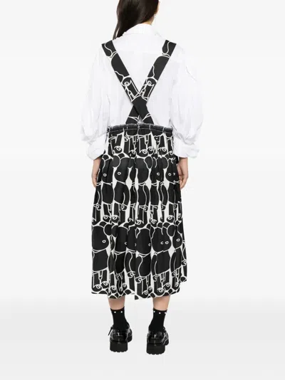 Comme Des Garçons Bearbrick-printed Skirt In Black