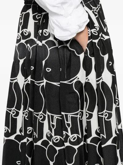 Comme Des Garçons Bearbrick-printed Skirt In Black