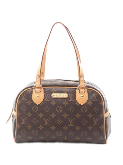 Pre-owned Louis Vuitton 2008 Pm Montorgueil Monogram Shoulder Bag In Brown