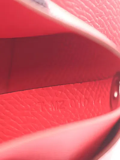 Pre-owned Hermes 2015 Bastia Bougainvillea Wallet In Red