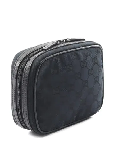 Pre-owned Gucci 2010s Gg Canvas Clutch Bag In Black