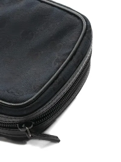 Pre-owned Gucci 2010s Gg Canvas Clutch Bag In Black