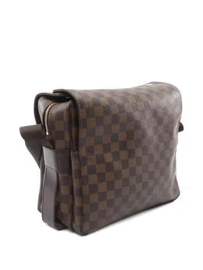 Pre-owned Louis Vuitton 2008 Naviglio Damier Ebene Messenger Bag In Brown