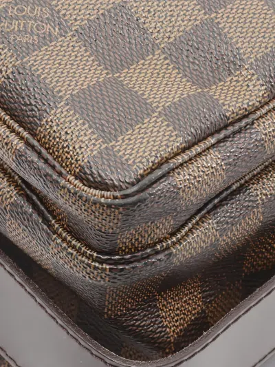 Pre-owned Louis Vuitton 2008 Naviglio Damier Ebene Messenger Bag In Brown