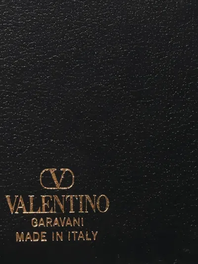 Pre-owned Valentino Garavani 2010s Small Rockstud Trifold Wallet In Black