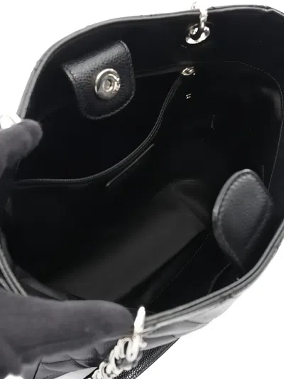 Pre-owned Chanel 2012 Pst Petite Shopper Tote Chain-detail Shoulder Bag In Black