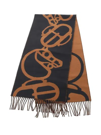 Pre-owned Hermes 2010s Boucles Et Camails Fringed Scarf In Black