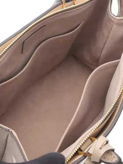 Pre-owned Louis Vuitton 2021 Pm Petit Palais Monogram Leather Tote Bag In Neutral