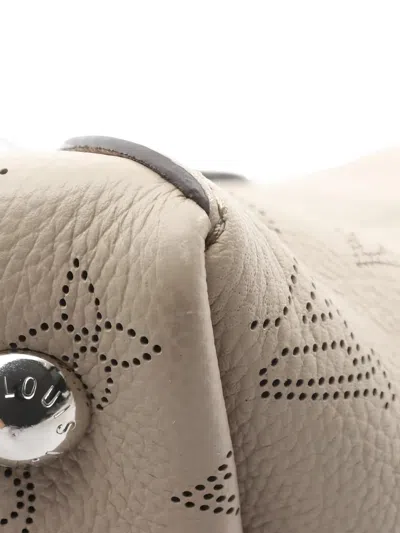 Pre-owned Louis Vuitton 2021 Pm Mahina Hina Laser-cut Leather Handbag In Neutral
