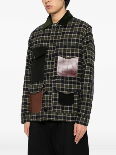 格纹拼贴设计夹克