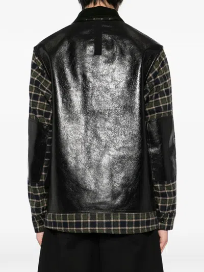 格纹拼贴设计夹克