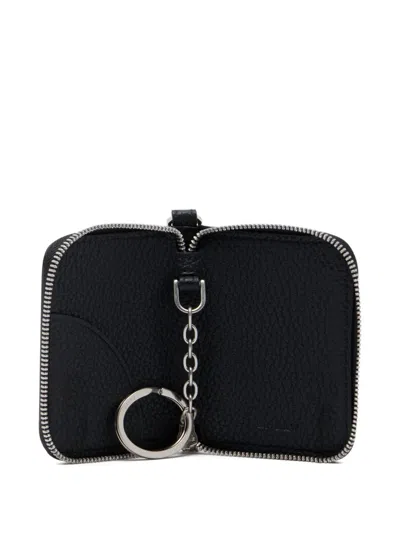 Bally Grained-leather Ribbon Key Holder In Black