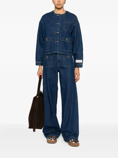 Sandro Patch-pockets Jeans In Blue