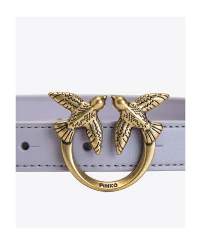 Pinko Leather Belt In Blue