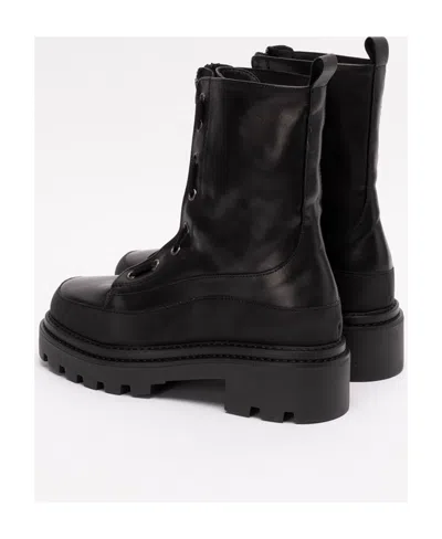 Pinko Leather 60mm Combat Boots In Black