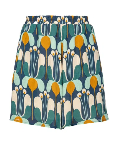 Pinko Floral-print Shorts In Green