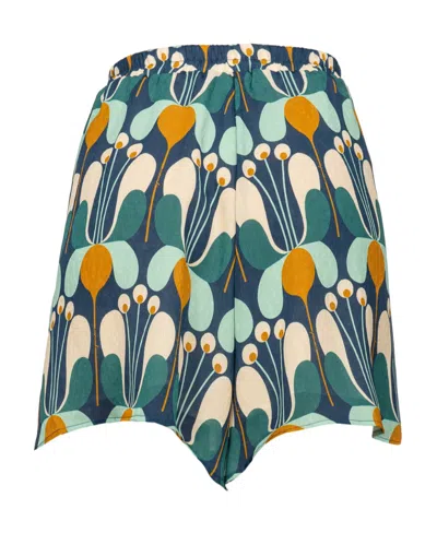 Pinko Floral-print Shorts In Green