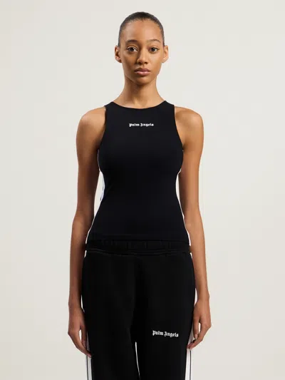 Palm Angels Training Track Tank Top In Black