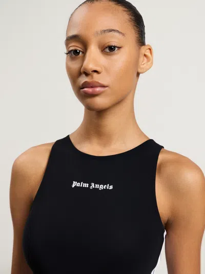 Palm Angels Training Track Tank Top In Black