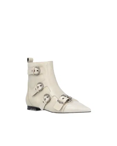 Pinko Gianira Leather Boots In White