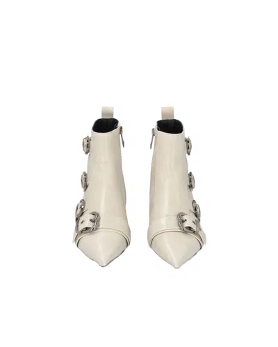 Pinko Gianira Leather Boots In White