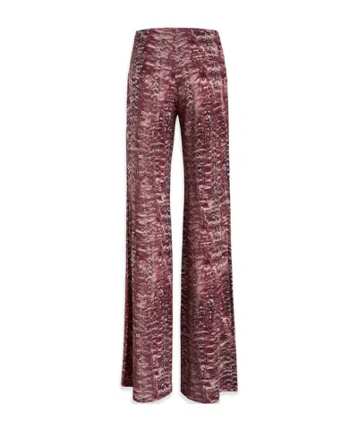 Alberta Ferretti Graphic Printed Wide-leg Trousers In Brown