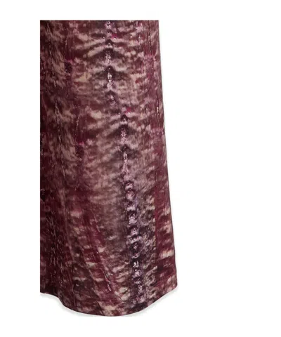 Alberta Ferretti Graphic Printed Wide-leg Trousers In Brown