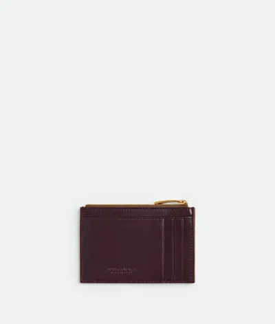 Bottega Veneta Intrecciato Zipped Card Case In Brown