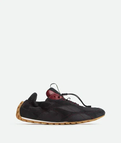 Bottega Veneta Black Fabric And Suede Orbit Flash Sneakers In Black