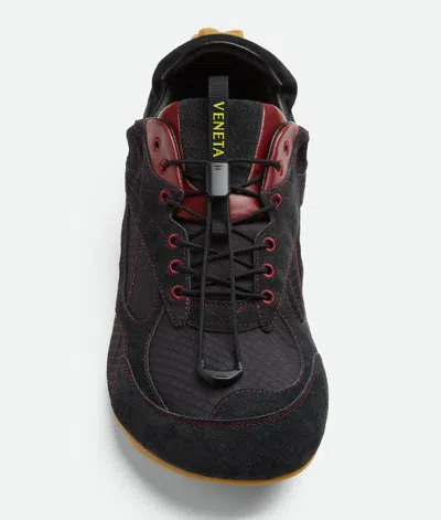 Bottega Veneta Black Fabric And Suede Orbit Flash Sneakers In Black