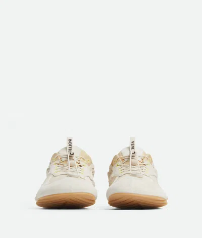 Bottega Veneta Orbit Suede Mesh Low-top Sneakers In White
