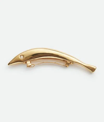 Bottega Veneta Sardine Hair Clip In Gold