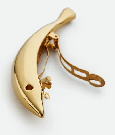 Bottega Veneta Sardine Hair Clip In Gold