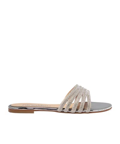 Ninalilou Silver Leather Sandals With Shimmering Straps In Gold