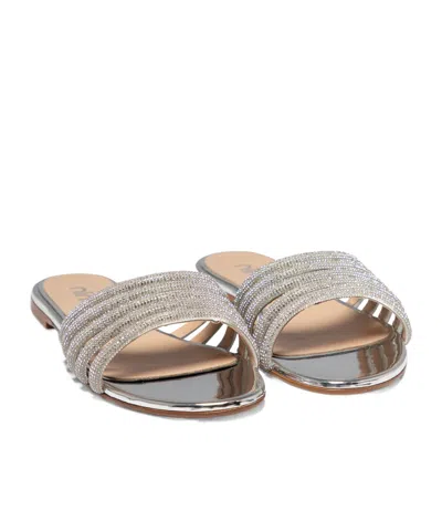 Ninalilou Silver Leather Sandals With Shimmering Straps In Gold
