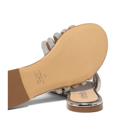 Ninalilou Silver Leather Sandals With Shimmering Straps In Gold