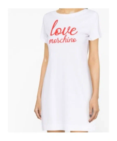 Moschino Logo-print Cotton T-shirt Dress In Multi