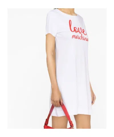 Moschino Logo-print Cotton T-shirt Dress In Multi