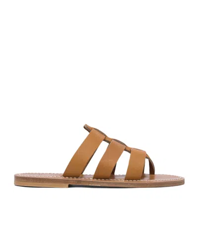 Kjacques Round-toe Flip-flops In Brown