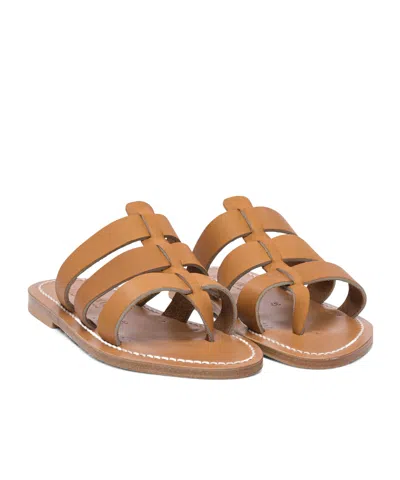 Kjacques Round-toe Flip-flops In Brown