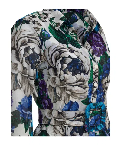 Samantha Sung Aster Floral Shirt Dress In Multi