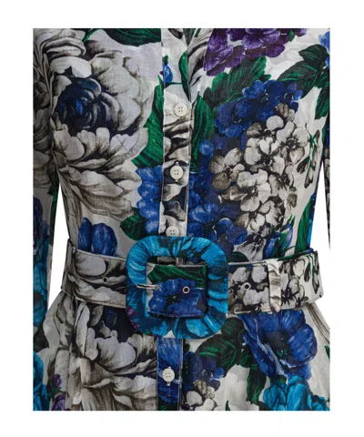 Samantha Sung Aster Floral Shirt Dress In Multi