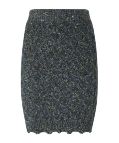 Pinko Love And Understanding Mini Skirt In Gray