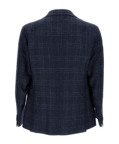 Tagliatore Single-breasted Tweed Blazer In Blue
