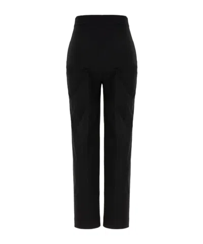 Alberta Ferretti Stretch Wool Blend Pants In Black