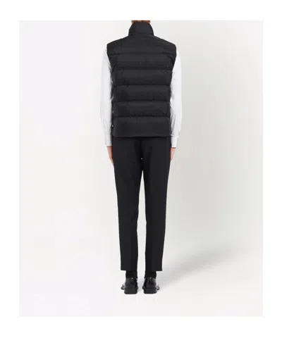 Prada High Collar Sleeveless Padded Jacket Couture In Black