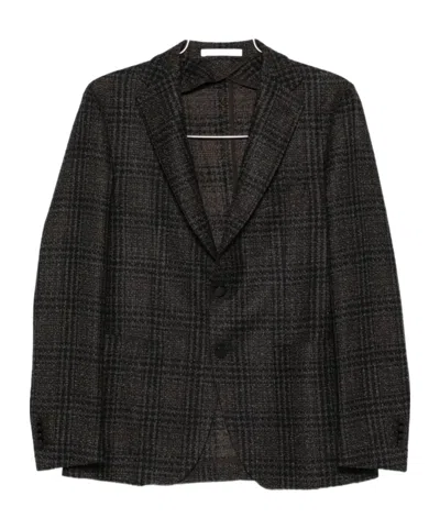 Tagliatore Check Patterned Single-breasted Blazer In Black